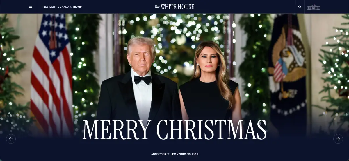 백악관 홈페이지 바로가기 (미국 정부 공식 정보) www.whitehouse.gov 4 2025 12 31 12.21.46