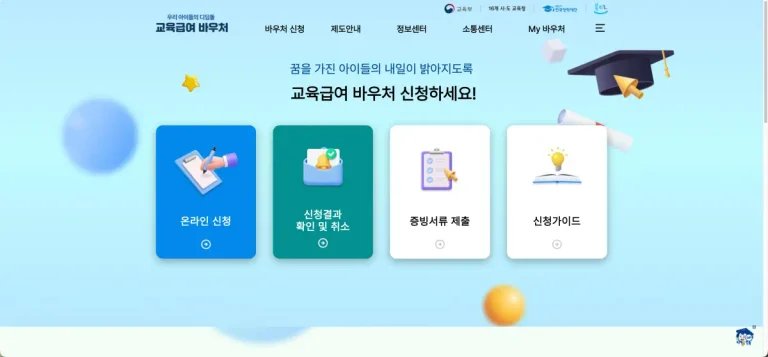교육급여 바우처 홈페이지 바로가기 및 신청방법과 사용처 (e-voucher.kosaf.go.kr)